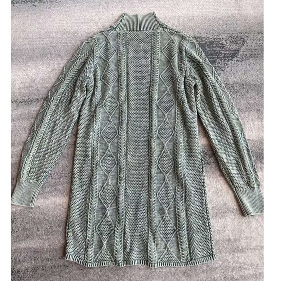 Free People Sage Green Cable Knit Mini Dress - Picture 6 of 7